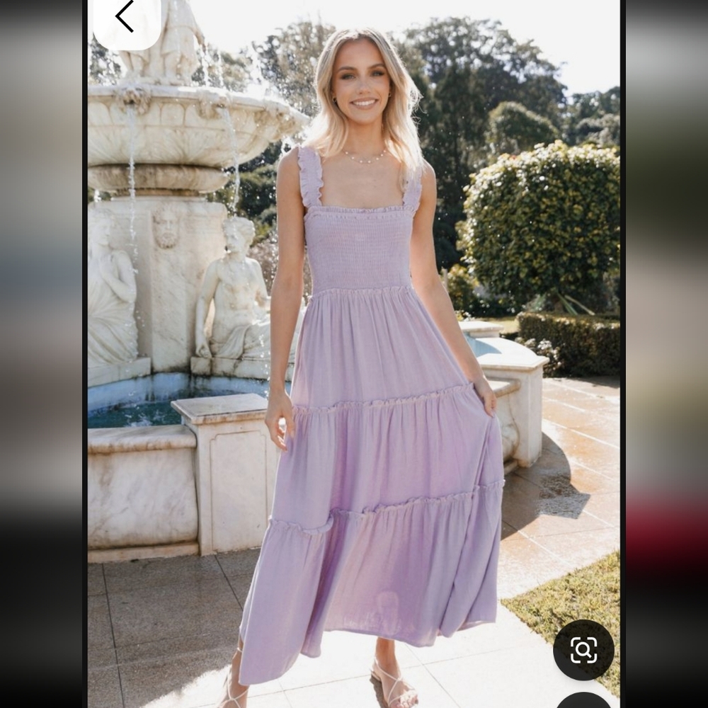 August Shirred Maxi Dress- Small